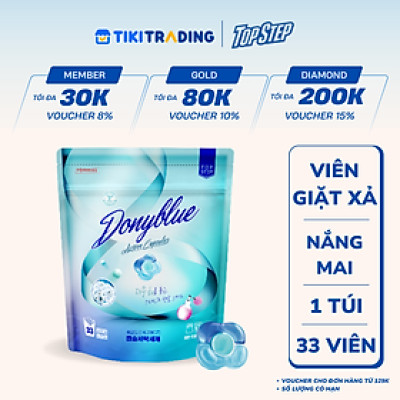 Viên giặt xả Top Step hương Nắng mai tươi mát gói 33 viên (462g)