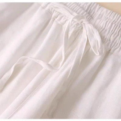 Quần suông bo chun kèm dây rút dành cho nữ, thời trang trẻ 2025 qd09