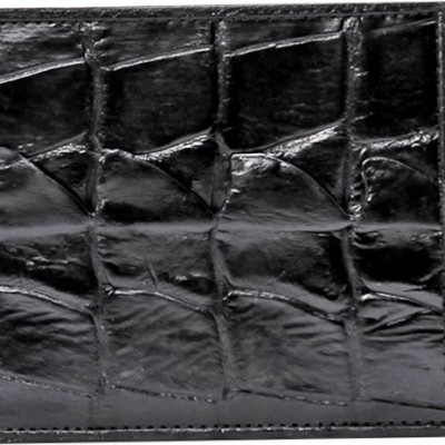 Ví Nam Da Cá Sấu Gai Đuôi Huy Hoàng HT2207 (12.5 x 10 cm) - Đen