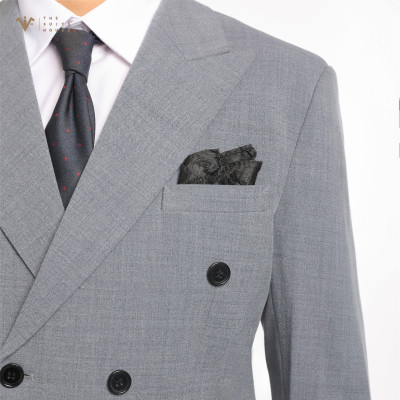 [CLASSY 2] SUIT NGUYÊN BỘ MÀU XÁM XANH CARO ẨN, 6 KHUY 3 TÚI, CHẤT LIỆU WOOL CAO CẤP, VẢI NOBILITY