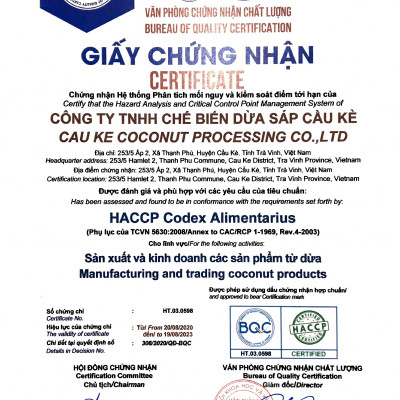 Dừa sáp sấy dẻo VICOSAP nguyên chất ít ngọt béo thơm đặc sản Trà Vinh