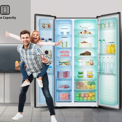 Tủ lạnh Side By Side Hisense Inverter Pro 519 Lít HS56WBG, Mặt Gương Sang Trọng, bảo hành 3 năm - HÀNG CHÍNH HÃNG