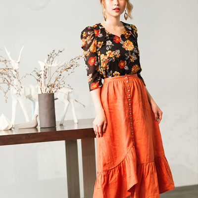 Váy Midi Linen Amsterdam SKI034 Thời trang thiết kế Hity