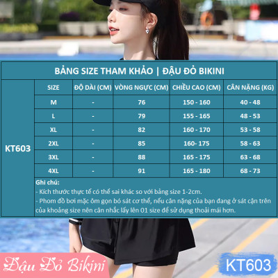 Bộ bơi nữ trẻ trung cá tính, áo crop top dài tay kín đáo có khóa kéo trước, quần bơi 2 lớp thể thao hiện đại, thun bơi lạnh mịn đẹp | KT603