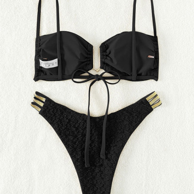 Mẫu Bikini hai mảnh Sling cạp cao hình chữ U chuẩn dáng chảnh