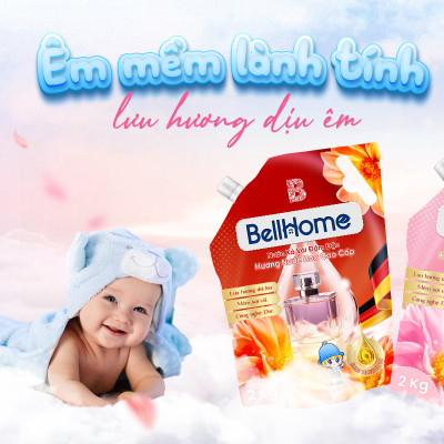 Túi Nước Xả Vải Bell Home Đỏ Hương Nước Hoa Tinh Tế 2KG