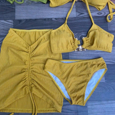 Bikini Tắm Biển Nữ Kèm Váy Dây Rút