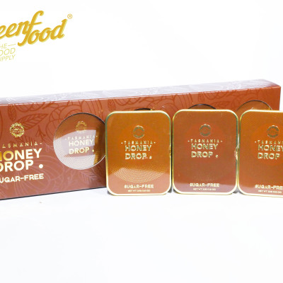 Kẹo Sả Nhân Mật Ong Queenfood Honey Drop Leatherwood Không Đường 33gr Hộp 10 viên