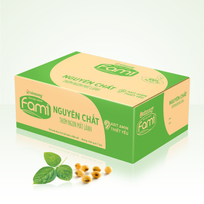 Thùng Sữa đậu nành Vinasoy Fami nguyên chất (200ml x 40 Bịch)