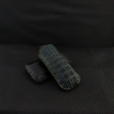 Bao da dây rút nokia 8800 da cá sấu thật - Da hông bạch tạng - Hàng nhập khẩu