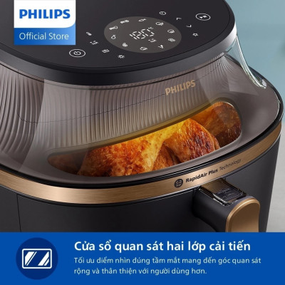 Nồi Chiên Không Dầu Philips NA332/00 6.2L, Công nghệ chiên RapidAir Plus chiên giòn - Bảo Hành 2 năm| Hàng Chính HÃng