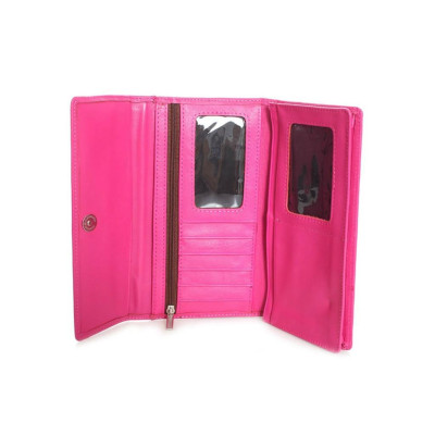 Bộ Ví nữ và Thắt lưng nữ Huy Hoàng da bò màu hồng HC3128-5132