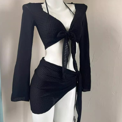 Bikini 4 Chi Tiết Tay Dài - Váy Quây - Mẫu Mới Trẻ Trung Dễ Thương BK002 MayHomes Đồ Bơi Nữ Nhiều Mảnh