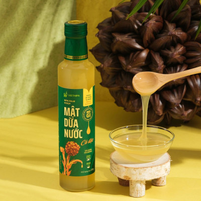 Mật Dừa Nước Vietnipa 375g Dùng Thay Thế Đường Tinh Luyện,  Chỉ Số Đường Huyết Thấp Tốt Cho Người Tiểu Đường, Ăn Chay, Ăn Kiêng