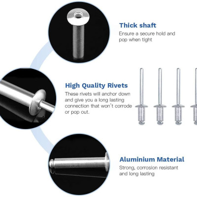 BỌC 50 ĐINH RIVE TOLSEN SIZE TỪ (2.4x6.4mm-4.8x16mm) - HÀNG CHÍNH HÃNG