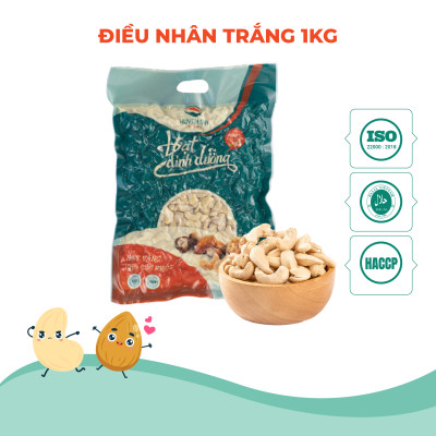 Hạt Điều Tươi Nhân Trắng Nguyên Hạt W320 Bịch 1Kg - Làm Bánh, Nấu Sữa