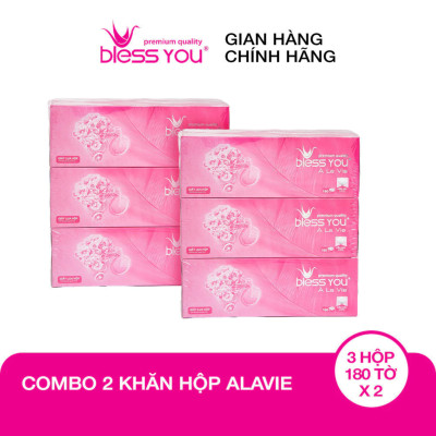 Combo 6 Hộp Khăn hộp Bless You Alavie 180 tờ