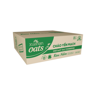 Thùng 30 Gói Cháo Yến Mạch Rau Nấm Xuân An 40G [chay dùng được] (Tặng Kèm 5 Gói)