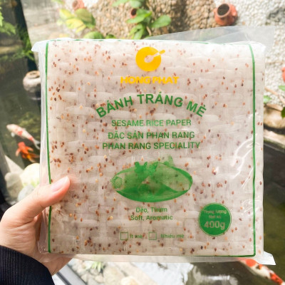 [SỈ&LẺ] Bánh tráng cuốn 400g/gói (Bánh tráng mè, bánh tráng gỏi cuốn mè Hồng Phát đặc sản Phan Rang)