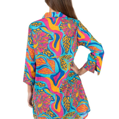 Đầm Sơ Mi Kết Hạt Cotton Isla Bonita