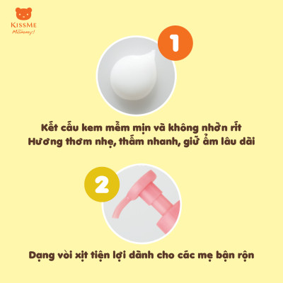 Sữa Dưỡng Thể Kissme Mommy Body Milk Cấp Ẩm Dành Cho Bé Từ 06 Tháng Tuổi Và Làn Da Nhạy Cảm (200G)