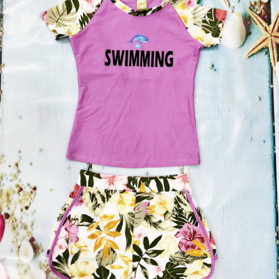Bộ Đồ Bơi Nữ Quần Đùi Áo Cộc Tay