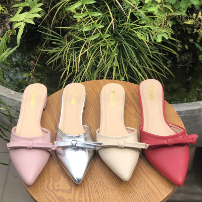 Giày sục nữ hot trend  thời trang đính nơ siêu độc 21290