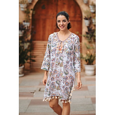 Đầm Boho Phối Ren Cotton Isla Bonita