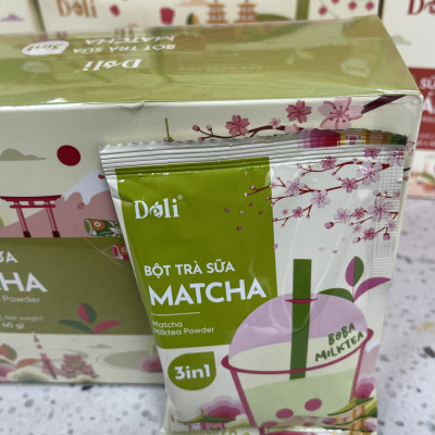Bột trà sữa Matcha 3in1 Déli - Hộp 320gr (8 gói), pha chế trà sữa tiện lợi, nhanh chóng