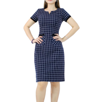 Đầm suông caro công sở ThoiTrangXinh DL299