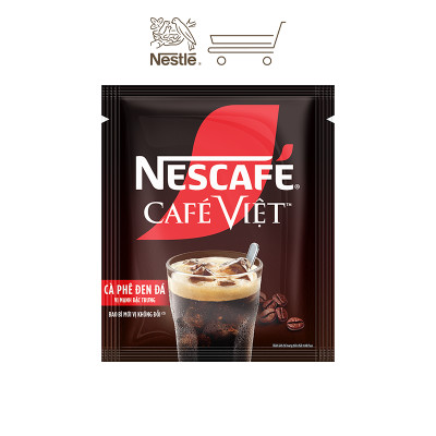 [Tặng bộ 2 ly thủy tinh] Combo 2 Bịch Cà phê đen hòa tan NESCAFE Café Việt (Túi 35 gói x 16g)