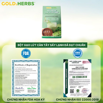 Bột gạo lứt cần tây sấy lạnh GoldzHerbs – 14 gói/ 500g