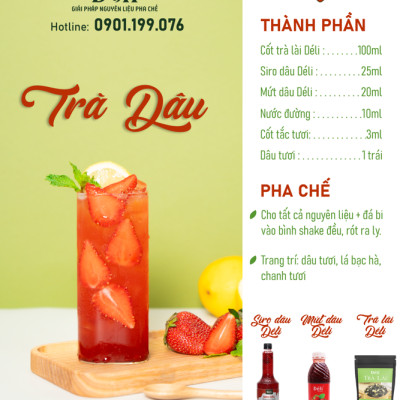 Mứt dâu pha chế Déli - chai 1L