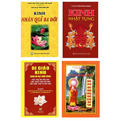 Combo Kinh Nhân Quả Ba Đời + Kinh Nhật Tụng Rồng + Di Giáo Kinh - Kinh Lời Dạy Cuối Cùng + Kinh Vu Lan Và Báo Hiếu (Bộ 4 Cuốn)