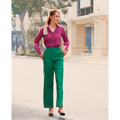 Quần Ống Suông Linen Gerbera PAN047 Thời trang thiết kế Hity