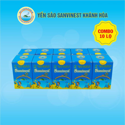 [Combo 10 lọ] Nước Yến sào Sanvinest Khánh Hòa dành cho trẻ em đóng lọ 62ml-26%