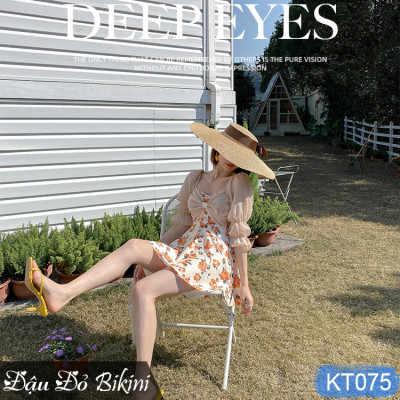 Bộ bơi nữ một mảnh dáng váy điệu đà, mẫu liền thân phong cách retro xinh xắn, chất thun bơi Lycra đẹp dầy dặn, hàng cao cấp | KT075