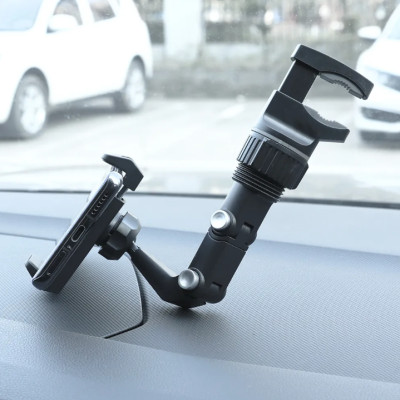 Giá treo điện thoại chân kẹp A125 quay livestream nhiều góc trên ô tô