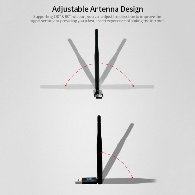 Bộ điều hợp WiFi ZAPO BT 4.0 USB cho PC WiFi Dongle mở rộng phạm vi 150Mbps Tương thích với Windows xp / Vista / Win