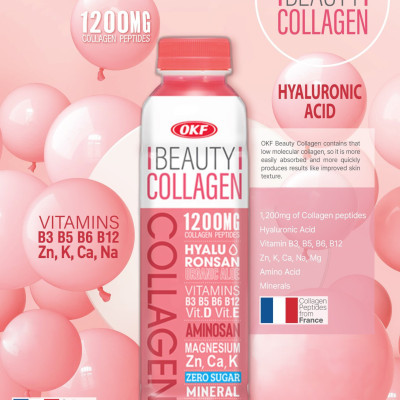 Nước Beauty Collagen (NƯỚC COLLAGEN KHÔNG ĐƯỜNG) OKF HÀN QUỐC x 6 chai 500ml