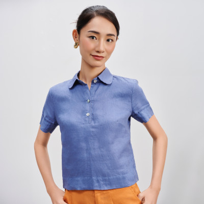 Áo Sơ Mi Croptop Linen Thạch TOP195 thời trang thiết kế Hity