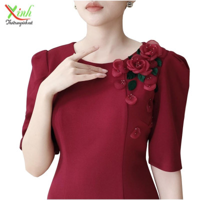 Đầm Cotton Cát Âu Kết Hoa Cao Cấp DL847