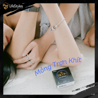 Bộ 3 Bao cao su siêu mỏng, trơn mượt LifeStyles SKYN Elite - Non-latex không mùi cao su - 3 bao
