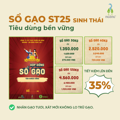 Gạo Ngỗng Sinh Thái ST25 - Gạo Sạch Ruộng Rươi Tôm Gói 700gr