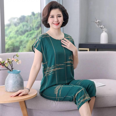 Đồ bộ trung niên, chất liệu mát, thấm hút mồ hôi, đồ bộ nữ kiểu set đi chơi, bộ đồ trung niên cho bà cho mẹ, Nesa TN01