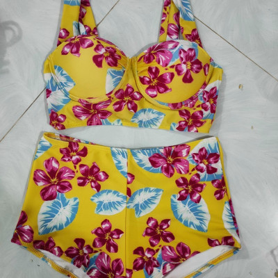 Đồ Bơi Đồ Tắm Biển Bikini 2 Mảnh Quần Cạp Cao