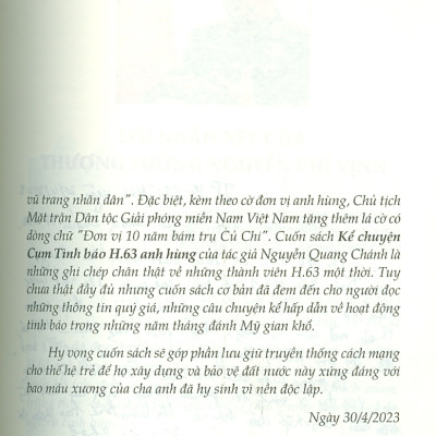 Kể Chuyện Cụm Tình Báo H.63 Anh Hùng - Những Câu Chuyện Tình Báo Thót Tim Không Phải Ai Cũng Biết (Bản in màu)