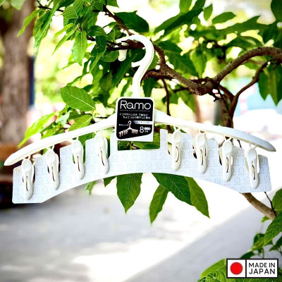 Móc phơi quần áo 8 kẹp Kokubo Ramo - Hàng nội địa Nhật Bản