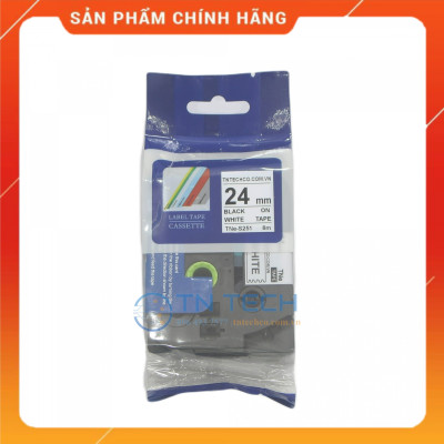 Nhãn In TNE-S251 - Đen nền trắng 24mm x 8m - Dùng cho máy in BROTHER - AIMO - PUTY [Hàng nhập khẩu]