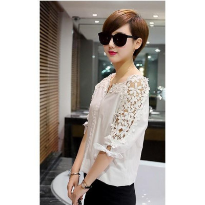 Áo kiểu nữ vai ren hoa SM107